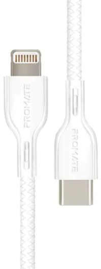 Cablu USB Type-C - Lightning Promate AISPOWERLINKW 1.2 /1.2m /Alba photo 1 Cablu USB Type-C - Lightning Promate AISPOWERLINKW 1.2 /1.2m /Alba photo 1