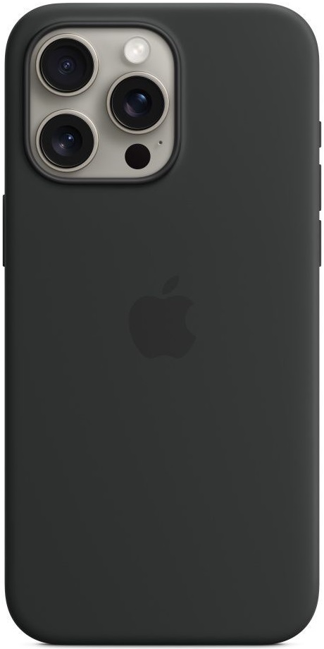 Husa Apple iPhone 15 Pro Max Silicone Case Black (MT1M3ZMA) photo Husa Apple iPhone 15 Pro Max Silicone Case Black (MT1M3ZMA) photo