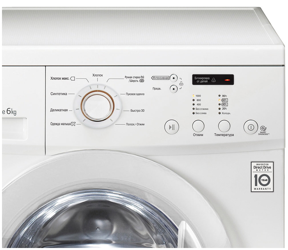 Masina de spalat LG FH0C3ND 6 kg / 1000 rot/min / A+++ / Alb photo 2