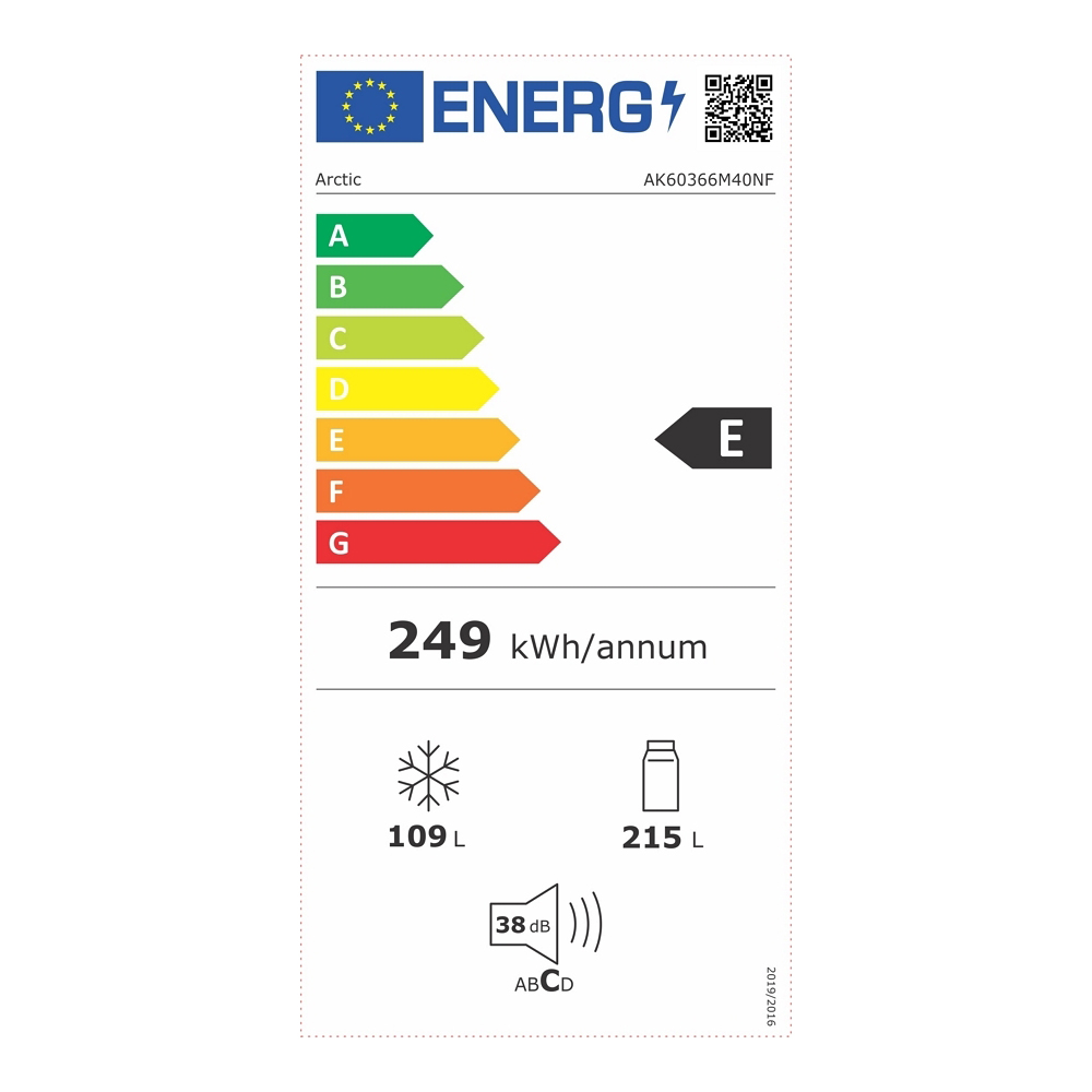 Frigider cu doua usi Arctic AK60366M40NF / 324 l / 185.2 cm / E / Alb photo 6