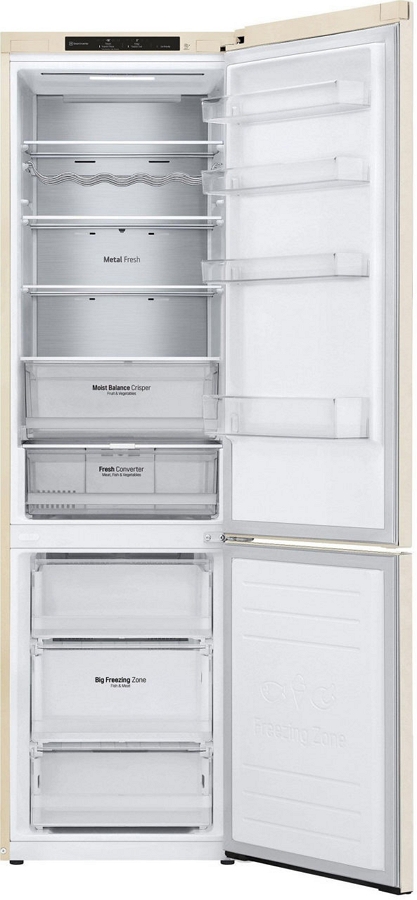 Frigider cu doua usi LG GWB509SENM / 384 l / 203 cm / F / Bej photo 4