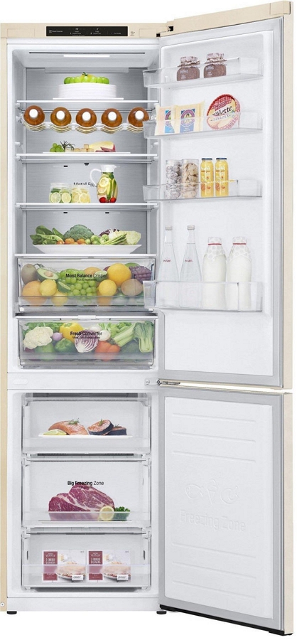 Frigider cu doua usi LG GWB509SENM / 384 l / 203 cm / F / Bej photo 5