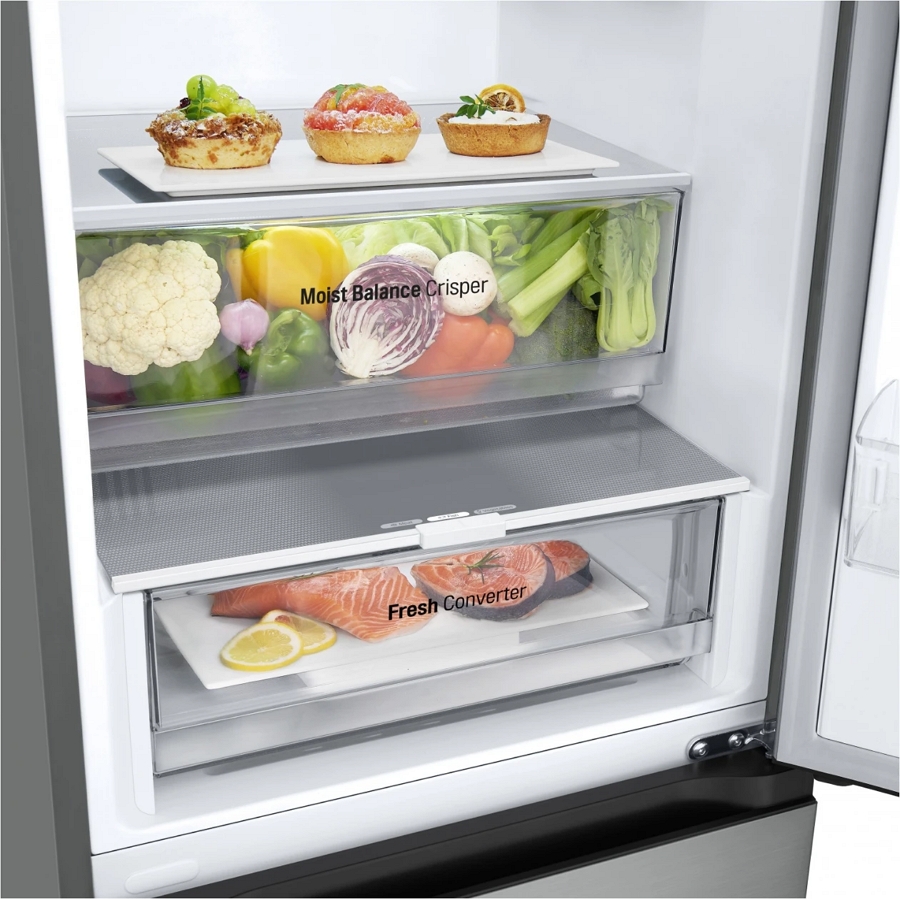 Frigider cu doua usi LG GBV3100DPY / 344 l / 186 cm / D / Gri photo 2