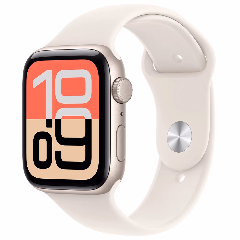 Ceas inteligent Apple Watch SE 3 GPS 44mm Starlight Aluminium Case with Starlight Sport Band - S/M 