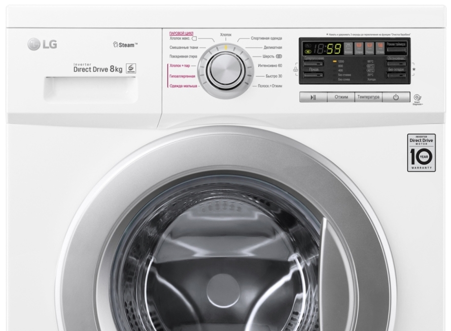 Стиральная машина LG F1296TDS1 8 кг / 1200 об/мин / A / Белый photo 8