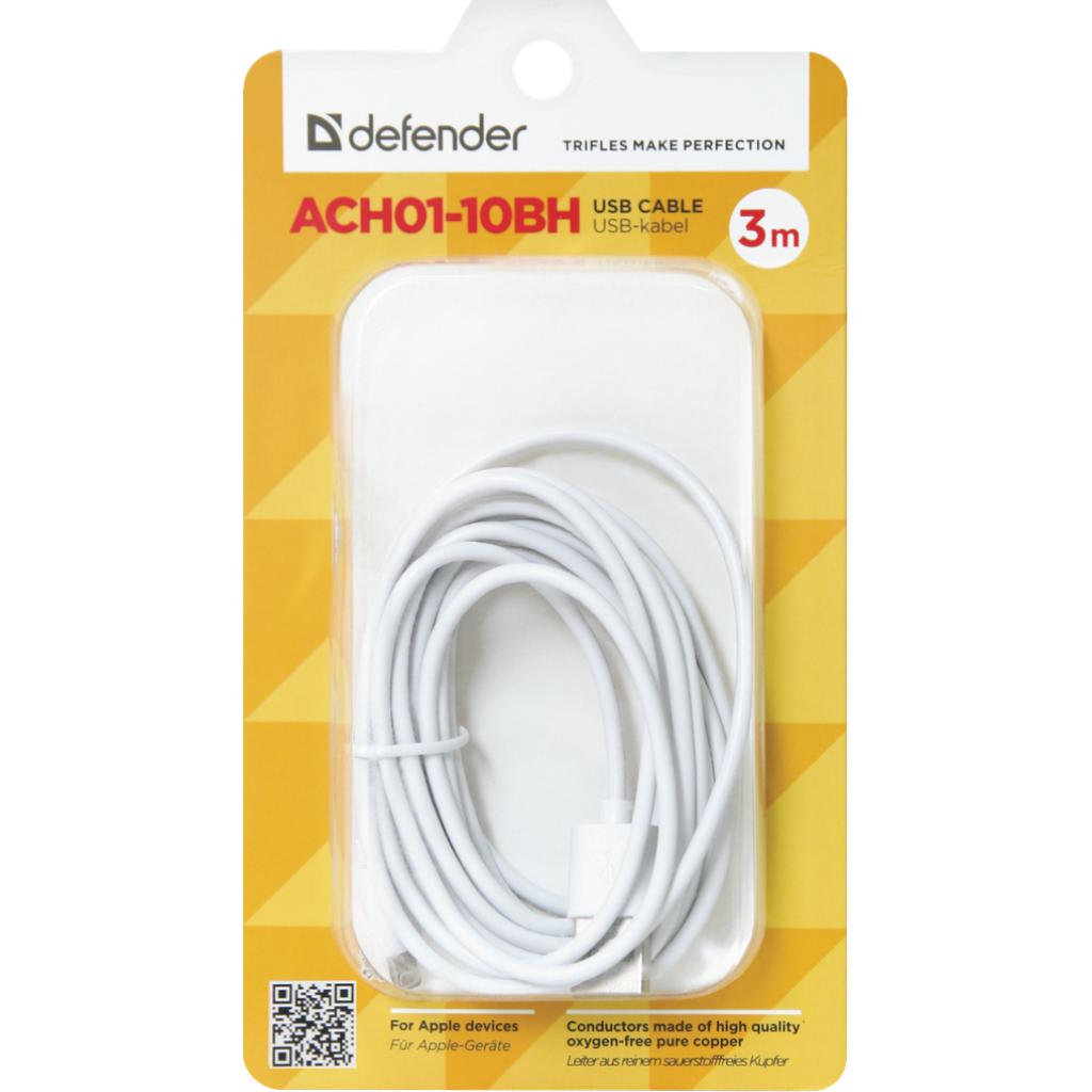 Cablu USB-A - Lightning Defender ACH01-10BH 3м white 3 /3m /Alba photo 1