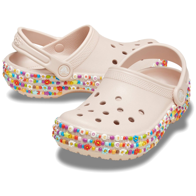Slapi Crocs Classic Beaded Band Clog T pt Femei / 27-28 / Roz photo 4