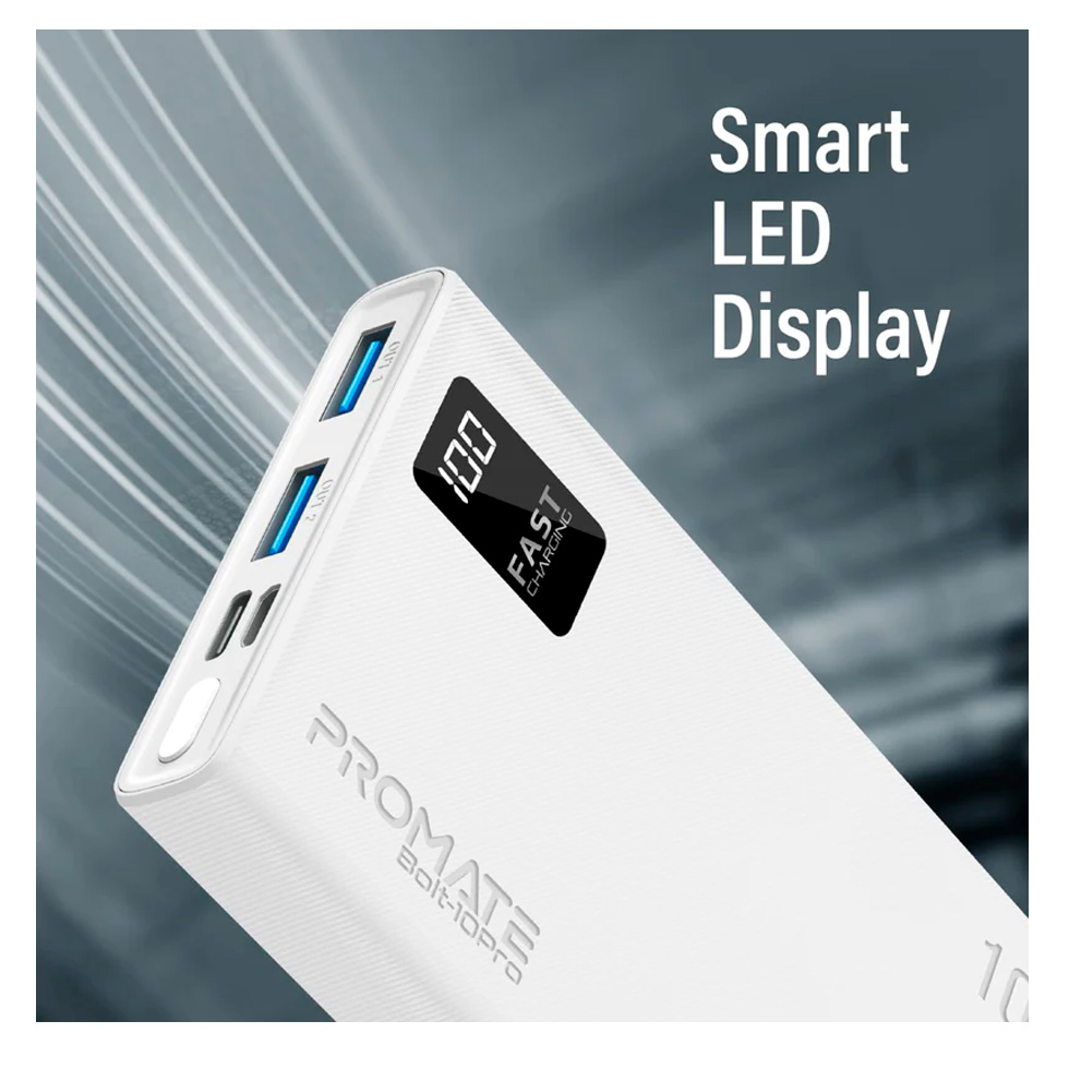 Внешний аккумулятор Promate 10 BOLT-10 Pro White photo 4