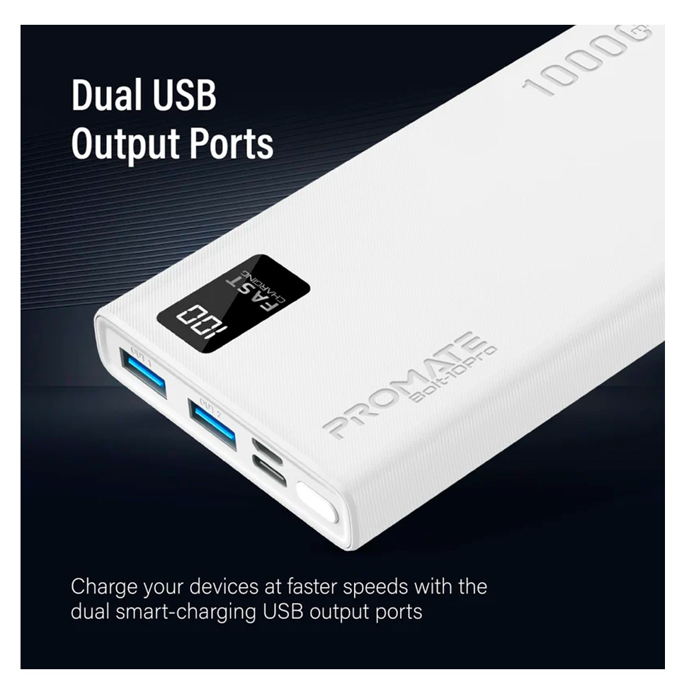 Внешний аккумулятор Promate 10 BOLT-10 Pro White photo 8
