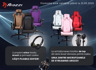 Scaunele de gaming Arozzi + căști Edifier și microfoane cadou! Scaunele de gaming Arozzi + căști Edifier și microfoane cadou!
