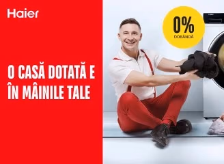 Confort premium cu Haier — alege electrocasnice preferate și plătește ușor în rate cu 0% Confort premium cu Haier — alege electrocasnice preferate și plătește ușor în rate cu 0%